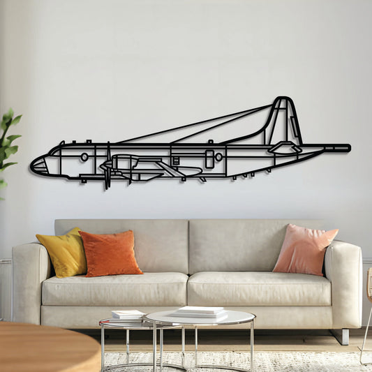 CP‑140 Aurora maritime patrol aircraft wall art, laser‑cut 2 mm steel with matte textured finish and 3D elevation