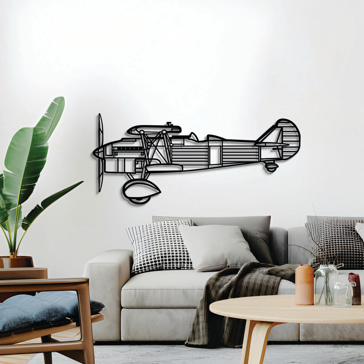 Navigate Craft CR.32 décor, ready‑to‑hang with elevation screws, ideal gift for avgeek aviation enthusiasts