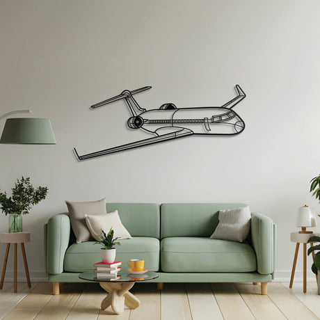 Aviation décor highlight: CRJ 700 laser‑cut steel wall art with matte finish and elevation screws for avgeek spaces