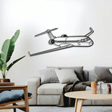 Ready‑to‑hang CRJ 700 regional jet wall décor, textured dyed steel—ideal aviation enthusiast gift