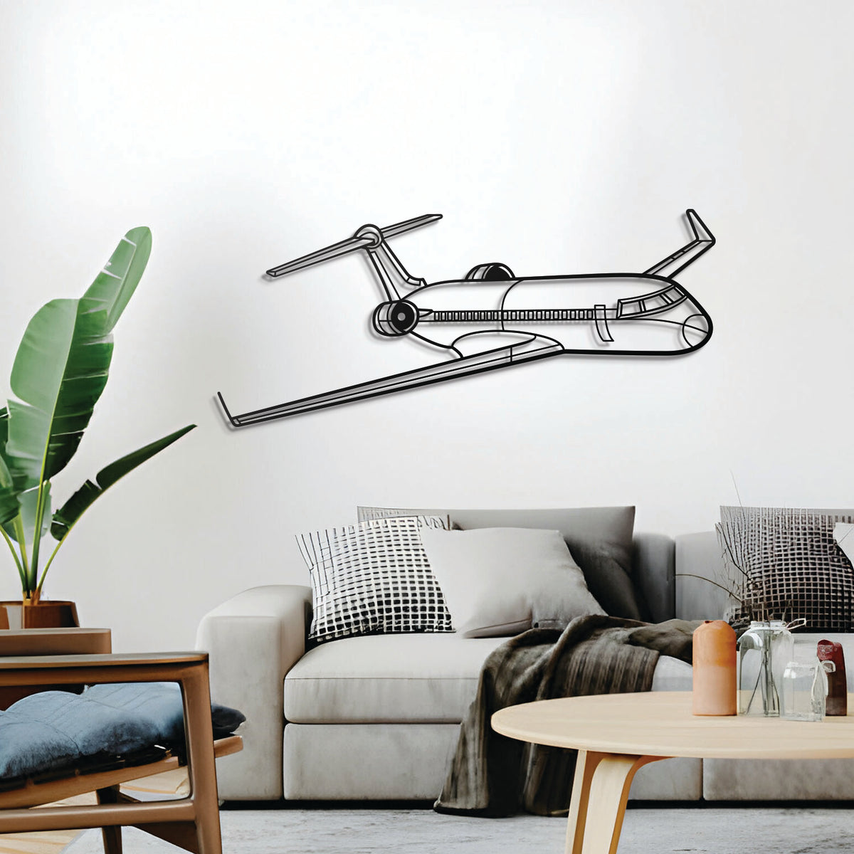 Ready‑to‑hang CRJ 700 regional jet wall décor, textured dyed steel—ideal aviation enthusiast gift