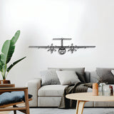 Ready‑to‑hang Dash 8‑Q400 turboprop wall décor, textured dyed steel—ideal aviation enthusiast gift