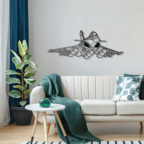 Premium Rafale Angle metal wall art, no-assembly under 40″, sleek matte textured steel for hangar or office décor
