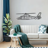Dauphin AS365N3+ metal aircraft wall art – sleek silhouette gift for aviation enthusiasts