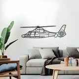 AS365N3+ Dauphin helicopter metal wall décor – minimalist aviation art for hangar, office, or living space