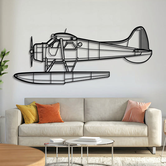 De Havilland Beaver metal aircraft wall art – laser-cut 2 mm steel silhouette with textured matte finish and floating 3D effect