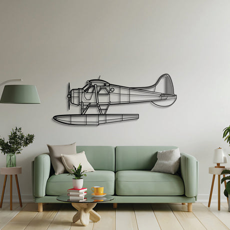 Modern De Havilland Beaver metal wall art – pilot-themed gift featuring classic bush plane silhouette