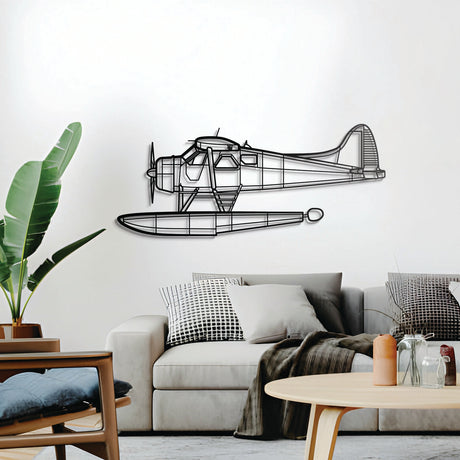 De Havilland DHC-2 Beaver STOL utility aircraft metal décor, floating 1 cm from wall, ready-to-hang centerpiece