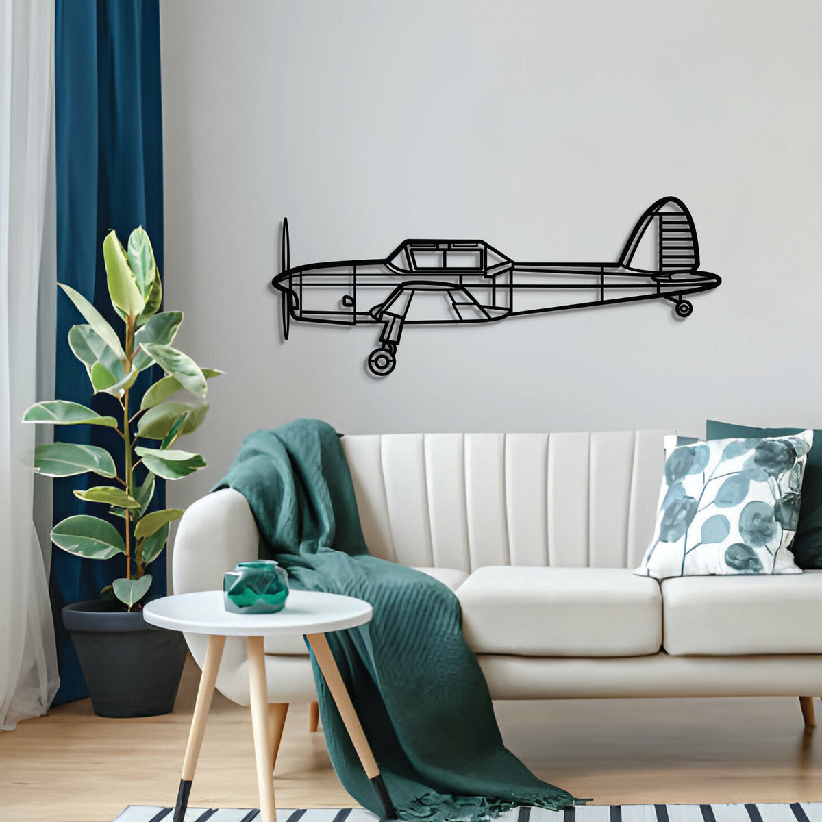 Matte-finish DHC-1 Chipmunk aircraft wall art, perfect avgeek gift for special occasions