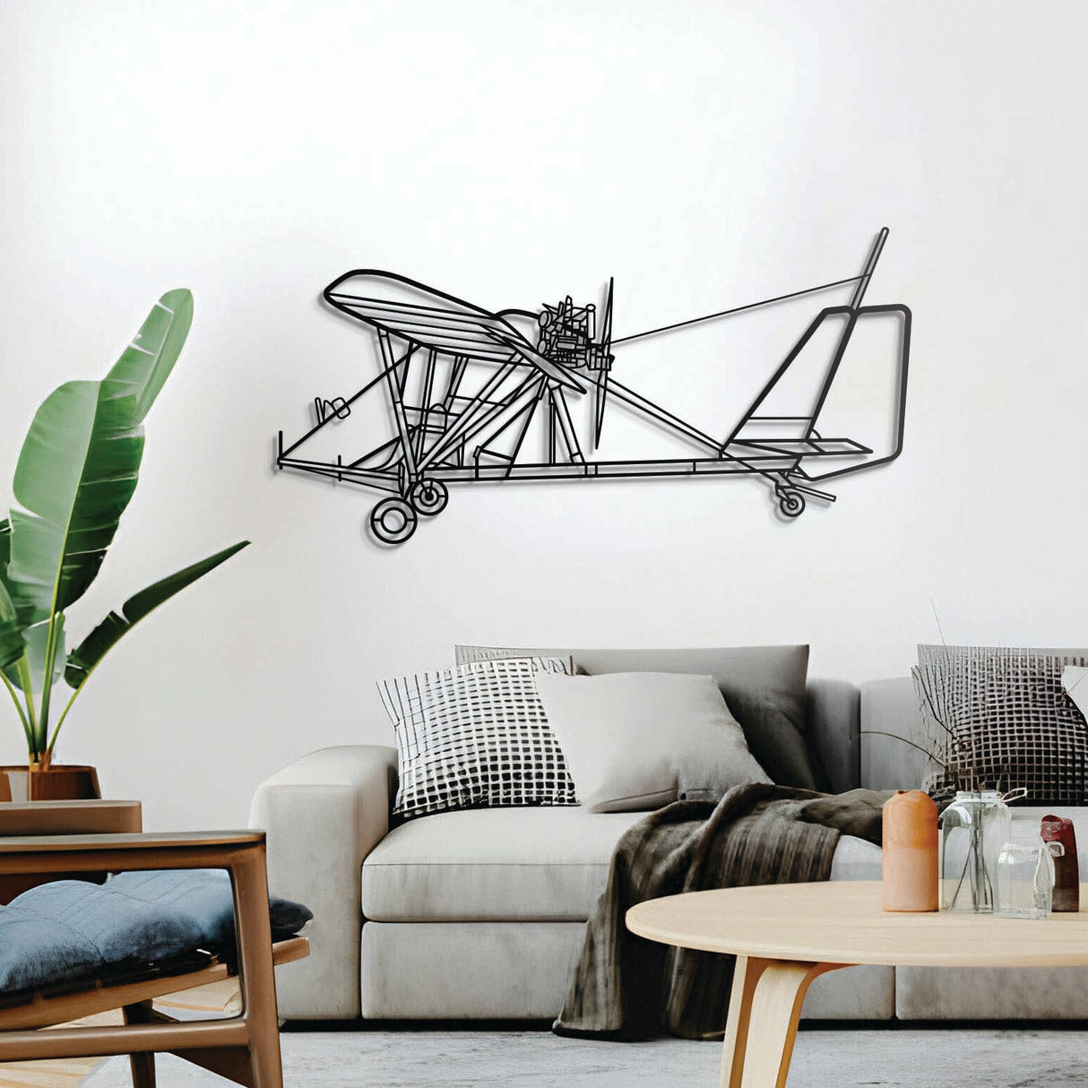 Ready‑to‑hang Dragonfly C airplane wall decor, textured dyed steel, perfect aviation enthusiast gift