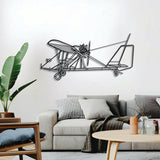 Ready‑to‑hang Dragonfly C airplane wall decor, textured dyed steel, perfect aviation enthusiast gift