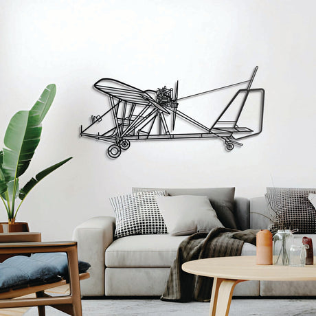 Ready‑to‑hang Dragonfly C airplane wall decor, textured dyed steel, perfect aviation enthusiast gift