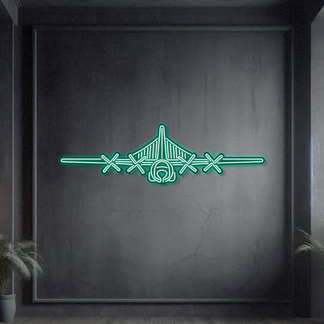 Matte-finish EC‑130H Compass Call neon wall art—electronic warfare icon gift for retirements, promotions, or mission milestones