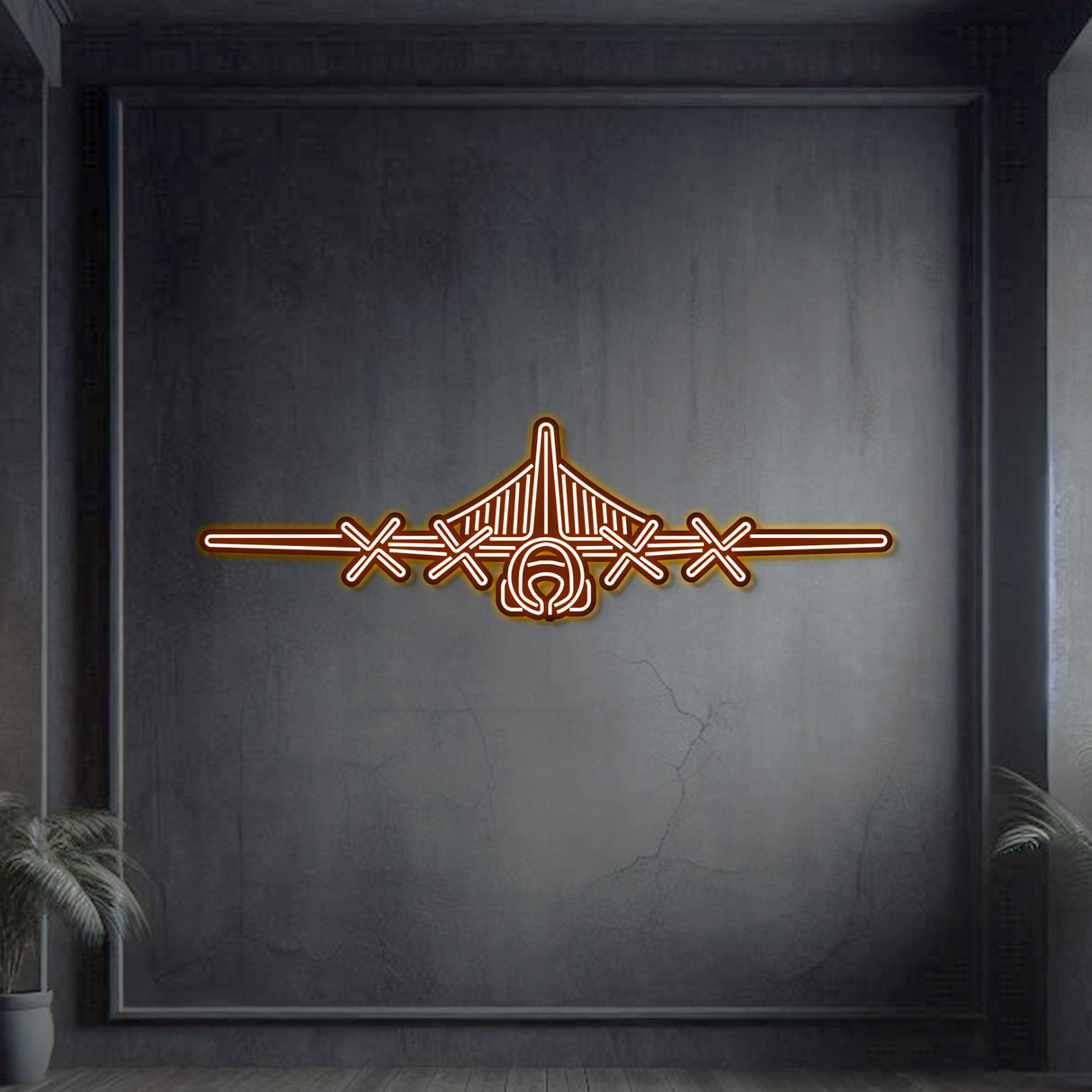 Navigate Craft Compass Call décor, ready-to-hang neon outline wall art—iconic gift for electronic warfare and military aviation enthusiasts