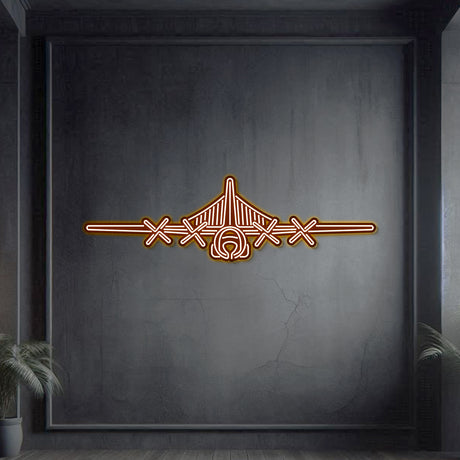 Navigate Craft Compass Call décor, ready-to-hang neon outline wall art—iconic gift for electronic warfare and military aviation enthusiasts