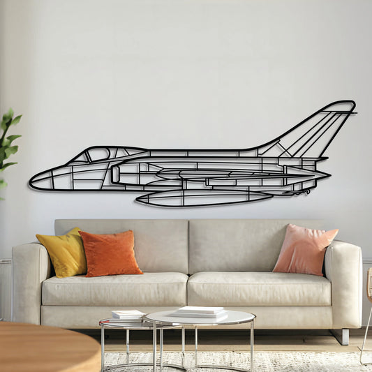 Metal aircraft wall art featuring F4D Skyray adding aviation style to home décor