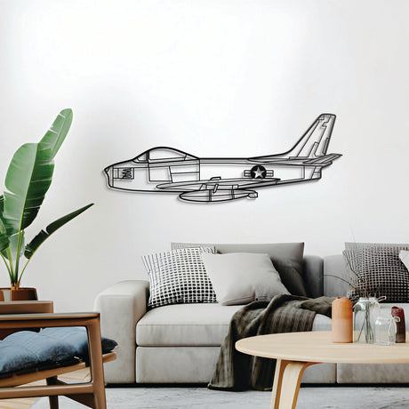 F‑86 Sabre Cold War jet wall décor – sleek aviation design, perfect for hangar, office, or living space