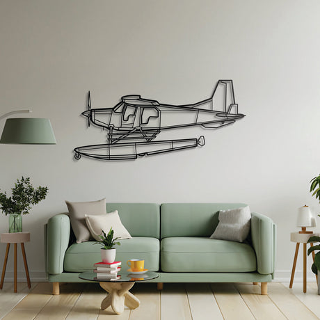 Historic Bush Hawk XP silhouette – powder‑coated matte finish blending with modern interiors; Canadian‑built STOL utility aircraft with 880 nm range and 18,000 ft service ceiling