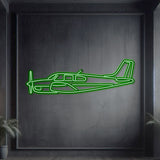 Bonanza F33A neon wall art, stylish aviation décor perfect for flight schools, hangars, or contemporary living spaces