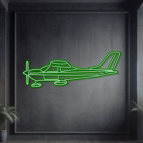 Sleek 177A neon wall art, laser-cut matte steel with stylish 3D floating presence