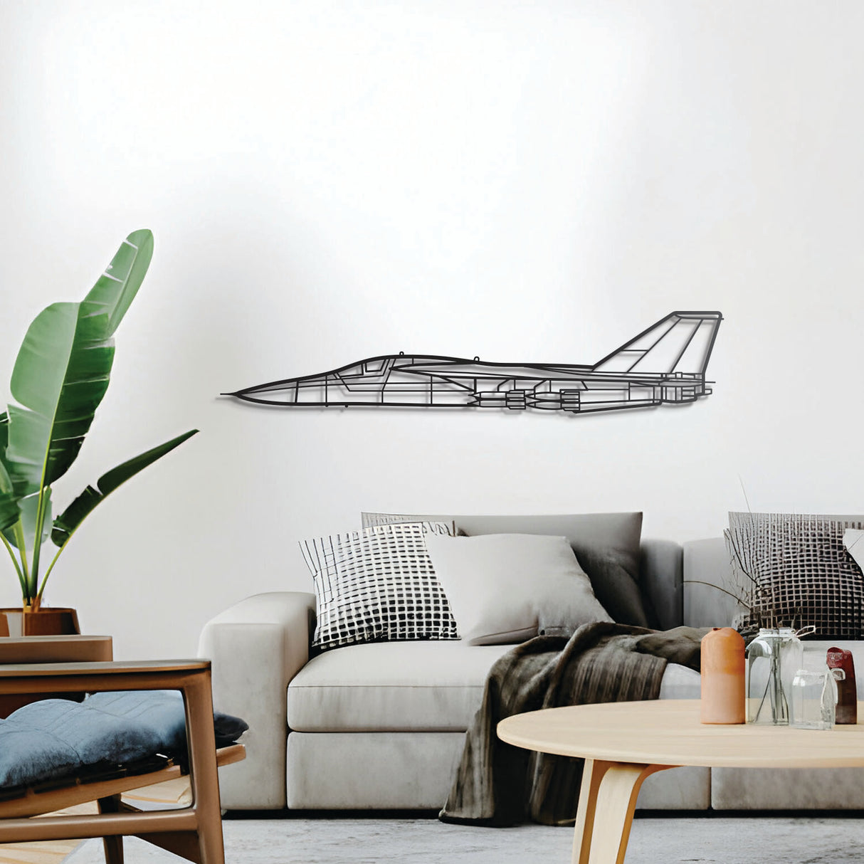 FB‑111F wall décor – elevated 1 cm off the wall using spacers for striking 3D shadow effect of a variable‑geometry wing bomber