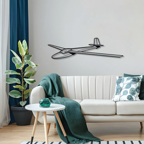 201 Standard Libelle aviation wall art, textured steel silhouette, perfect gift for aviation enthusiasts