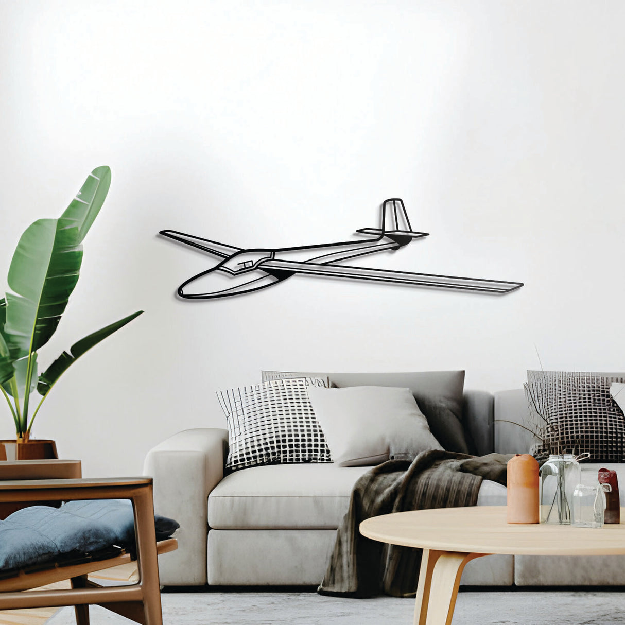 201 Standard Libelle 3D metal wall décor, elevated 1 cm from wall, ready-to-hang aviation centerpiece