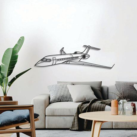 Global Express XRS wall décor, textured matte steel elevated 1 cm for sleek floating aviation design