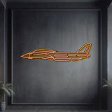 Navigate Craft F-14 Tomcat décor, ready-to-hang steel wall art with neon outline for aviation enthusiasts