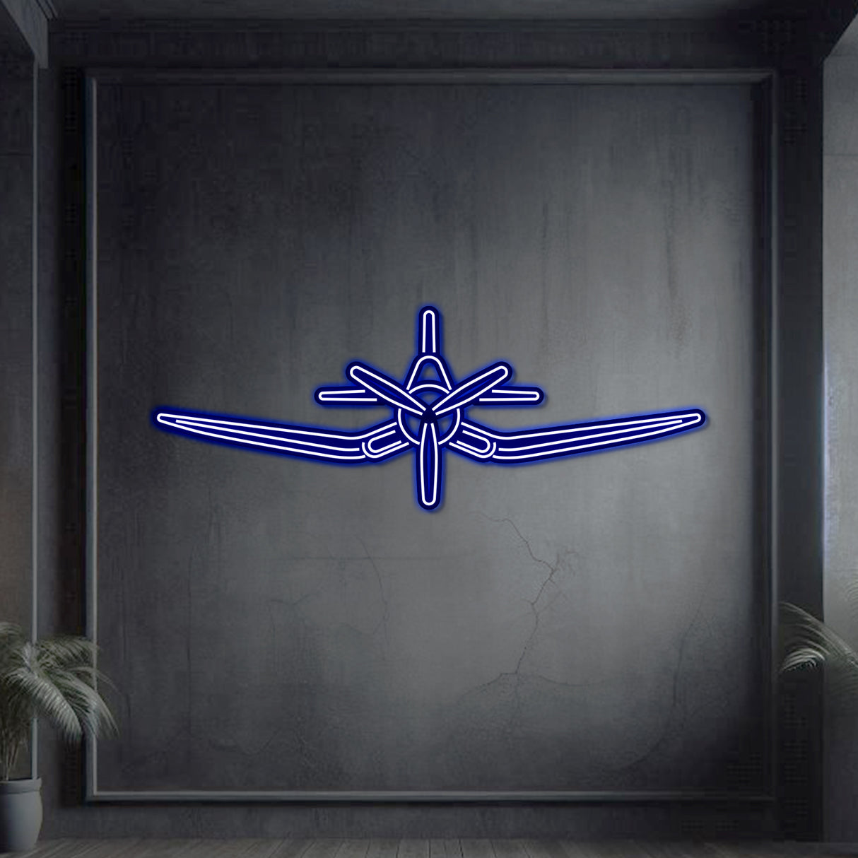 F4-U Corsair Front Metal Neon Aircraft Wall Art Limited Stock - NCN0035