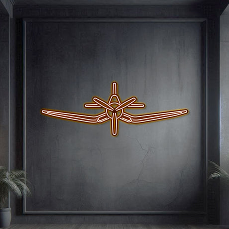 Navigate Craft Corsair décor, ready‑to‑hang with neon accent, perfect avgeek gift for World War II naval aviation fans