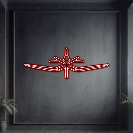 Matte‑finish F‑4U Corsair neon aircraft wall art — iconic WWII naval fighter gift for retirements or commemorative milestones