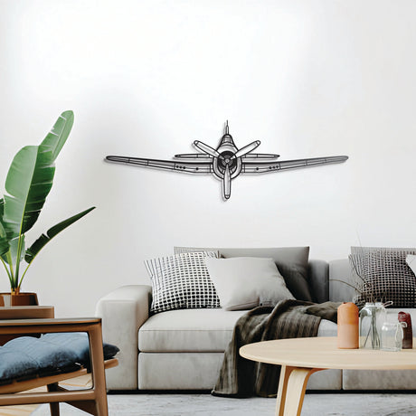 F6F Hellcat wall décor – elevated slightly off the wall using spacers to produce a striking 3D shadow effect of its robust central‑engine profile