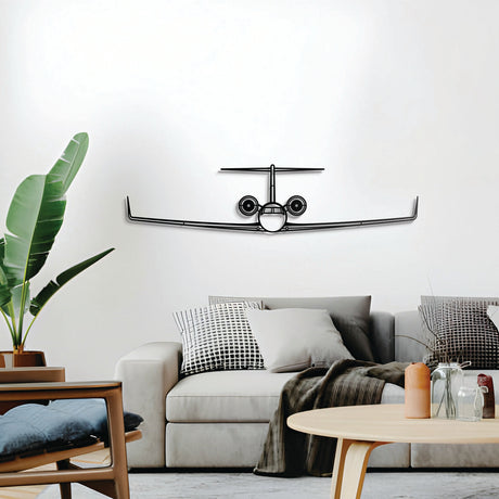Gulfstream G550 front metal wall décor – sleek aviation design, perfect for hangar, office, or living space