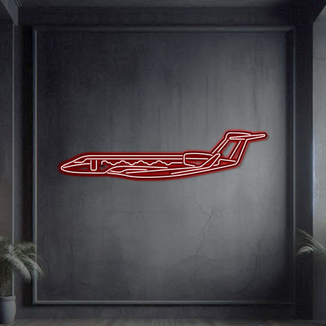 Matte-finish G650 neon aircraft wall art, iconic aviation heritage gift for special occasions like corporate milestones or retirement