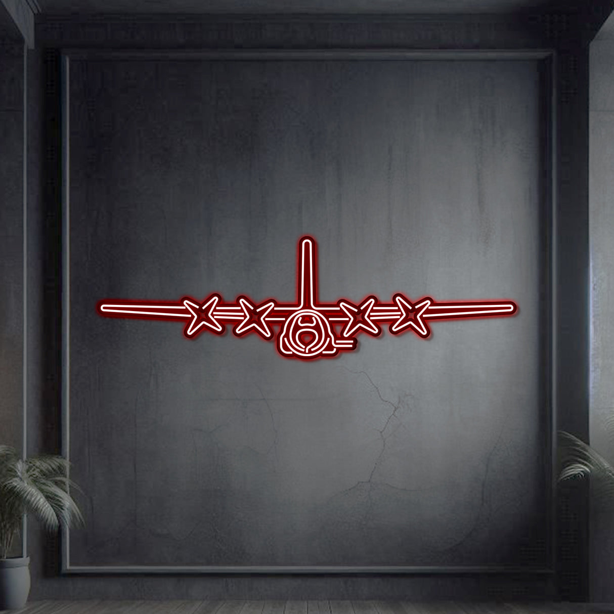 AC-130U Front Metal Neon Aircraft Wall Art Limited Stock - NCN0012