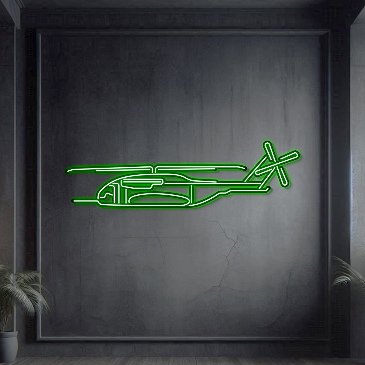 CH‑53K neon wall art, sleek aviation décor ideal for hangars, offices, command centers, or contemporary living spaces