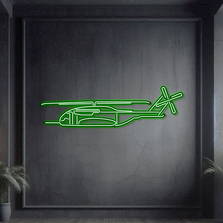 CH‑53K neon wall art, sleek aviation décor ideal for hangars, offices, command centers, or contemporary living spaces