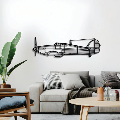 Navigate Craft Hurricane Mk I airplane décor, ready‑to‑hang with elevation screws, aviation gift idea