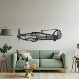 2 mm steel Hurricane Mk I wall art, laser‑cut matte finish, floats 1 cm off wall for dramatic 3D effect