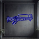 JU‑87 Stuka neon wall art, sleek aviation décor ideal for hangars, offices, or modern living spaces