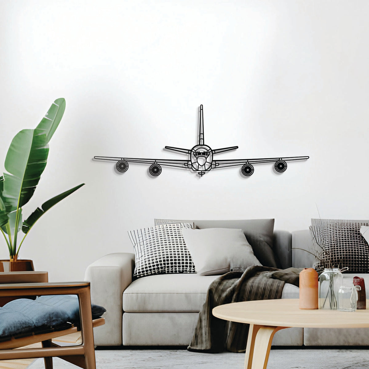 Ready-to-hang KC-135R Stratotanker front wall decor, textured dyed steel—perfect aviation enthusiast gift