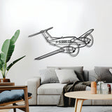 Ready‑to‑hang King Air F90 airplane wall decor, textured dyed steel—ideal aviation enthusiast gift