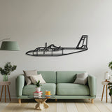 2 mm steel L‑39 Albatros wall art, laser‑cut matte finish, floats 1 cm off wall for dramatic 3D effect