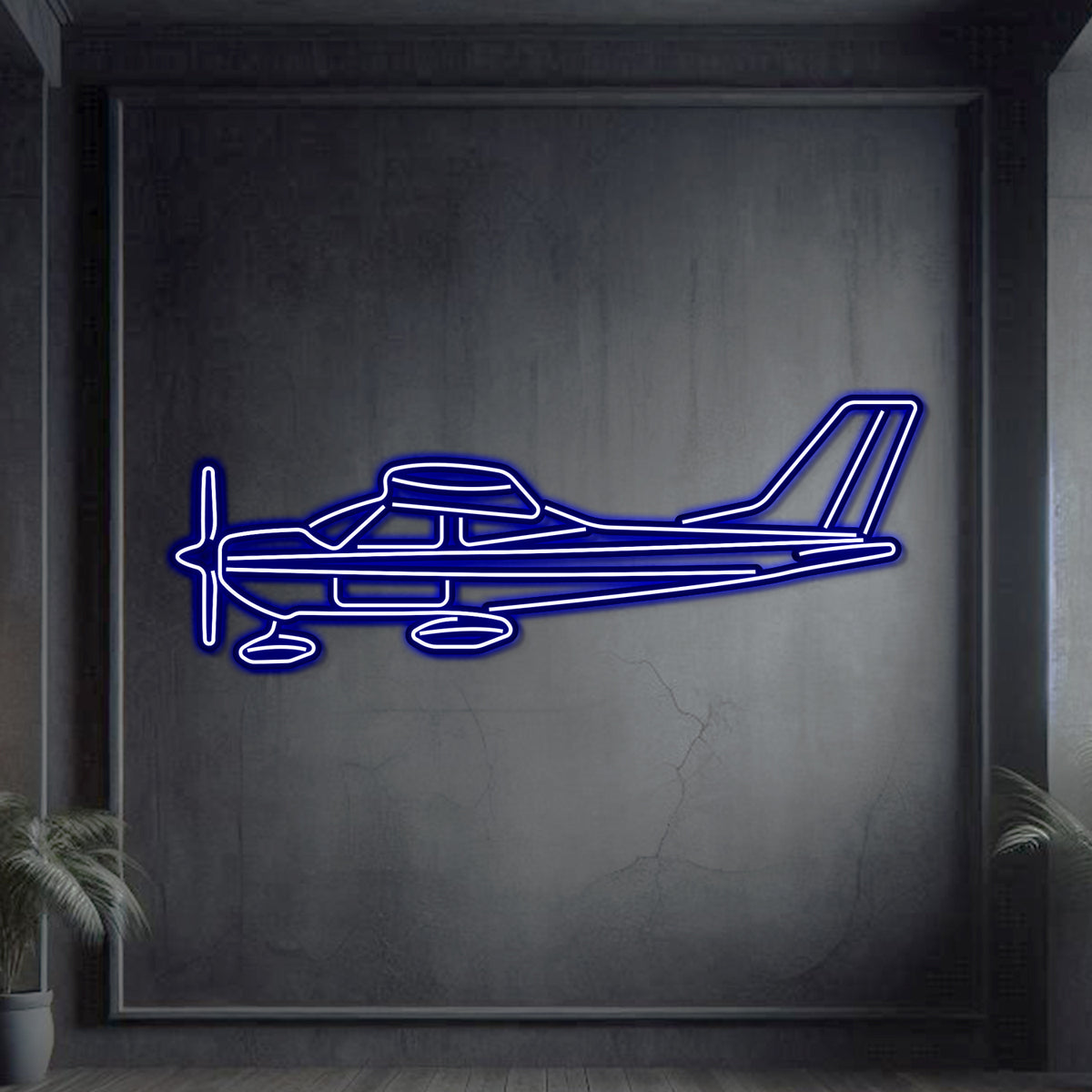Metal neon 177A wall art, matte finish 2 mm steel, ready to hang, aviation centerpiece