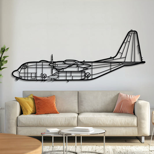 AC-130J Ghostrider metal aircraft wall art, 2 mm laser-cut steel with matte powder-coated finish