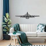Metal EC‑130H Compass Call aircraft wall decoration – laser-cut textured steel with elevation mounting for depth