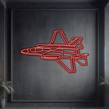 F-35A Lightning II Angle Metal Neon Aircraft Wall Art - NCN0042