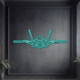 Matte‑finish F‑35A Lightning II neon aircraft wall art, iconic aviation heritage gift for special occasions like retirements or awards