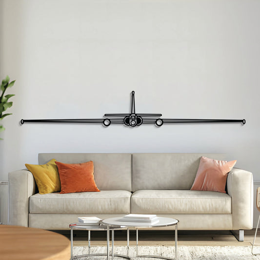 U‑2 Dragon Lady front metal aircraft wall art, laser‑cut 2 mm steel with matte powder coat and floating 3D effect